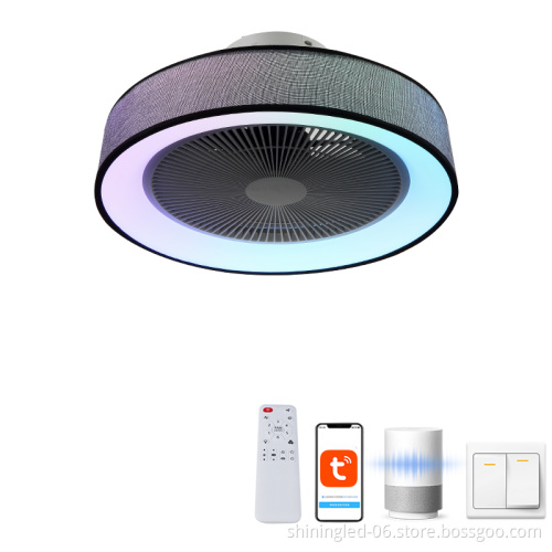 Smart Bladeless Ceiling Fan with RGB Lights and LED - 6 Wind Speeds